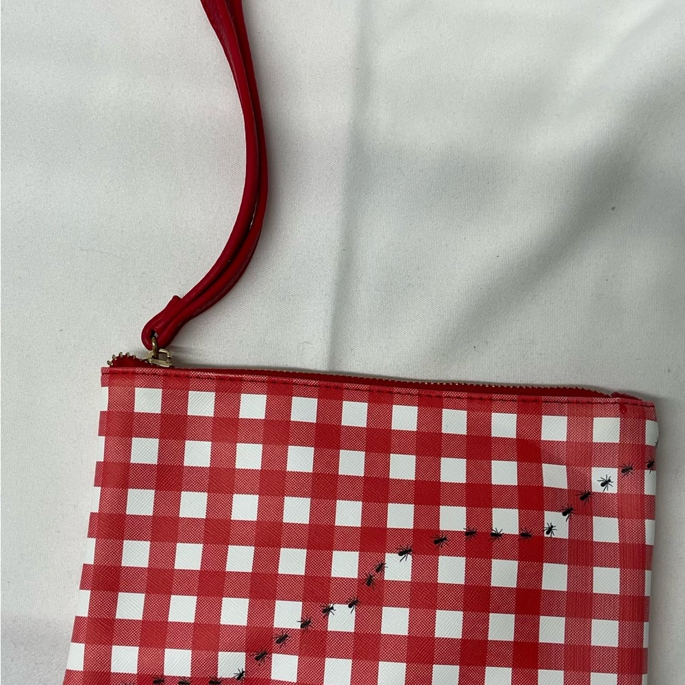 Red Checkered Ants on Picnic Blanket Wristlet